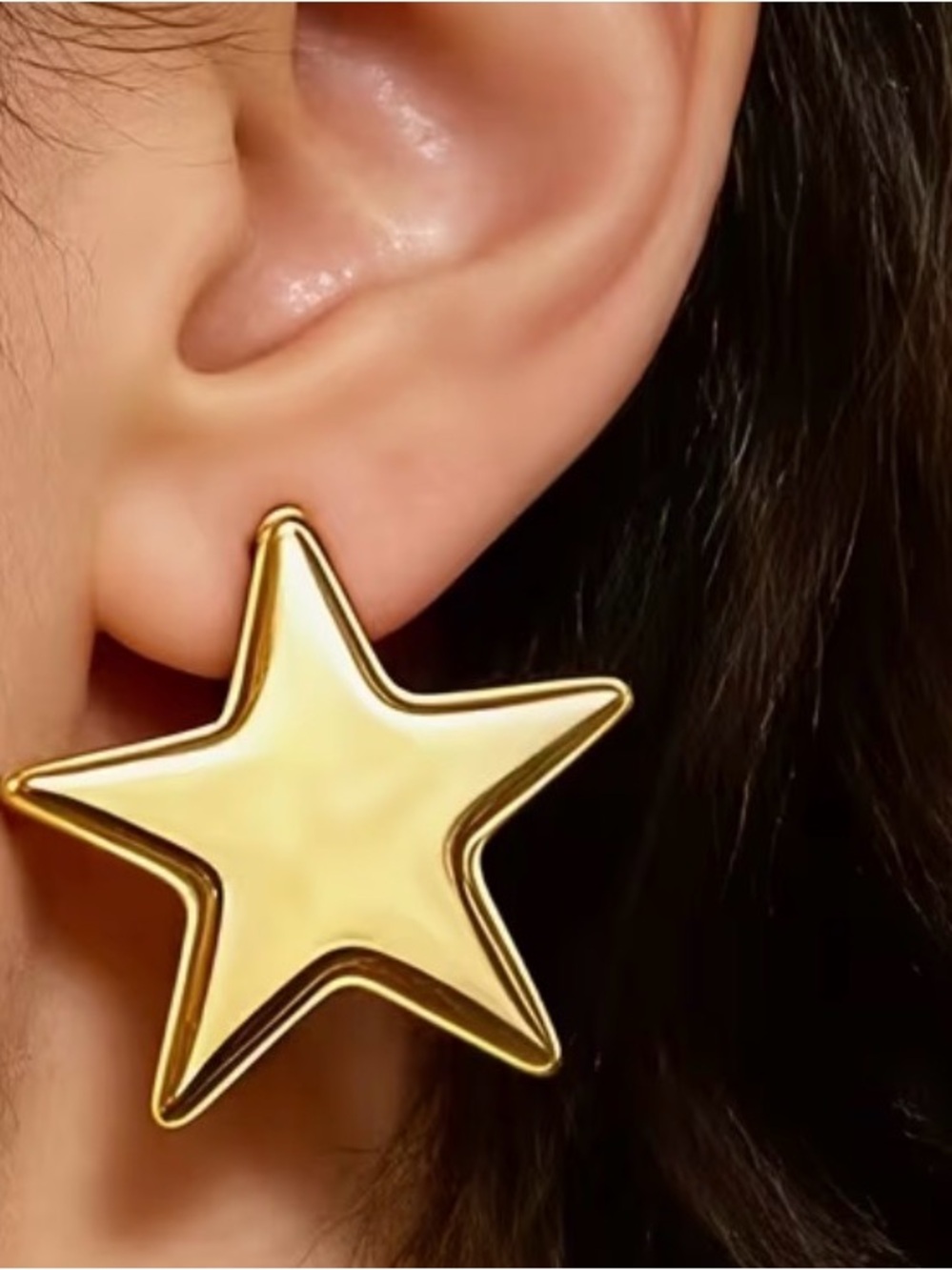 Gold Star Statement Earrings - Women's Jewelry